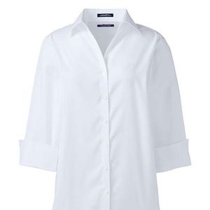NWOT LANDS END WHITE DRESS SHIRT